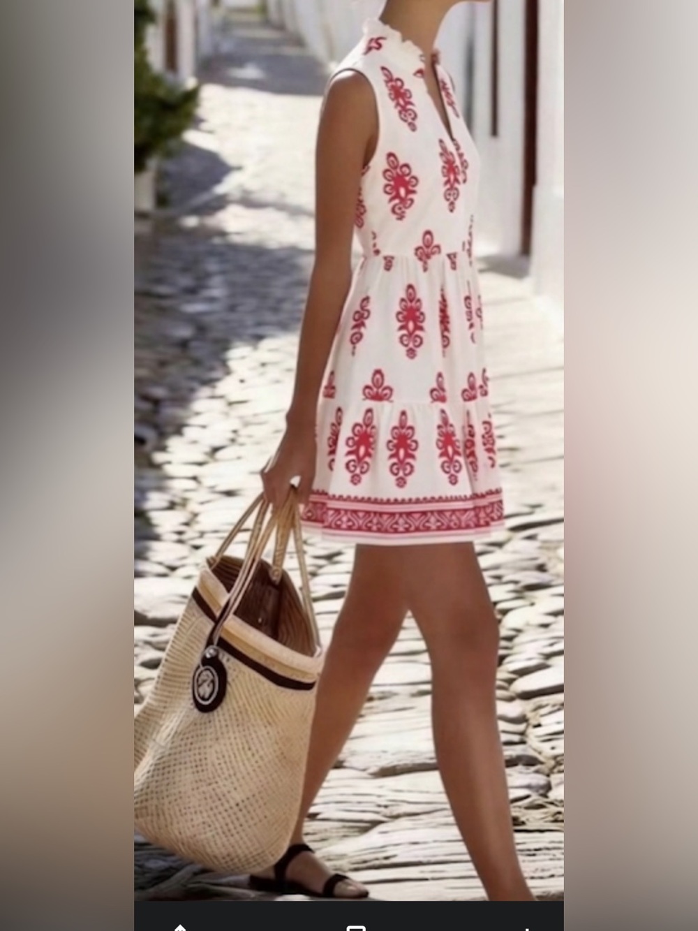 New white & pink boho lightweight sundress. Vacation, garden party, beach. Med.